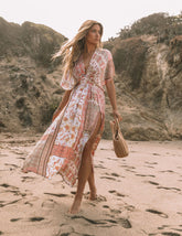 Robe midi kimono imprimée Wileen